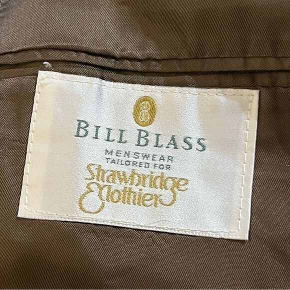 Vintage 80s-90s Bill Blass for Strawbridge & Clothier 2-Button Sport Coat Taupe - Picture 4 of 6